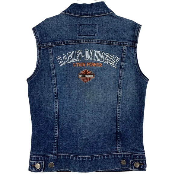Harley-Davidson Jackets & Blazers - Harley Davidson Embroidered Denim Vest